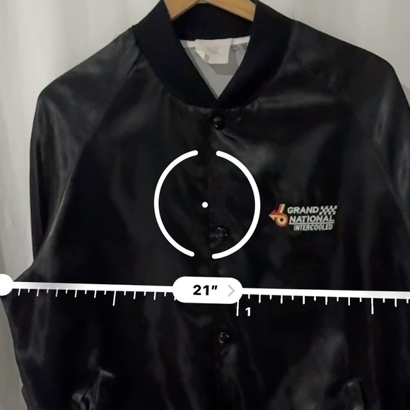 Vintage Grand National Intercooled Satin black Bomber Jacket Mens 80s Buick - Picture 13 of 13
